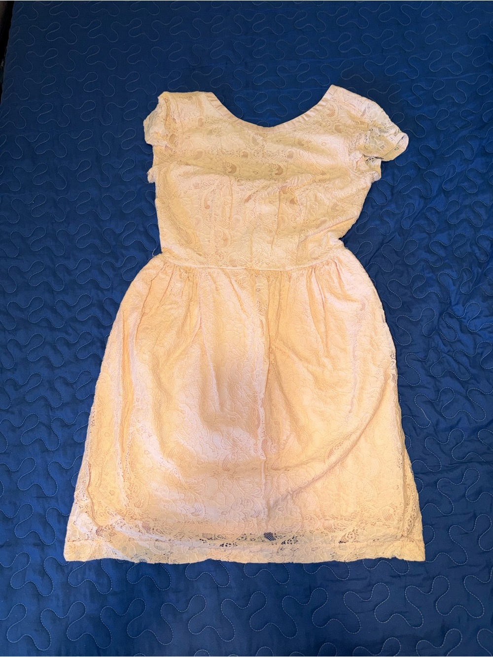 H&M Light Pink Lace Fit-and-Flare Dress